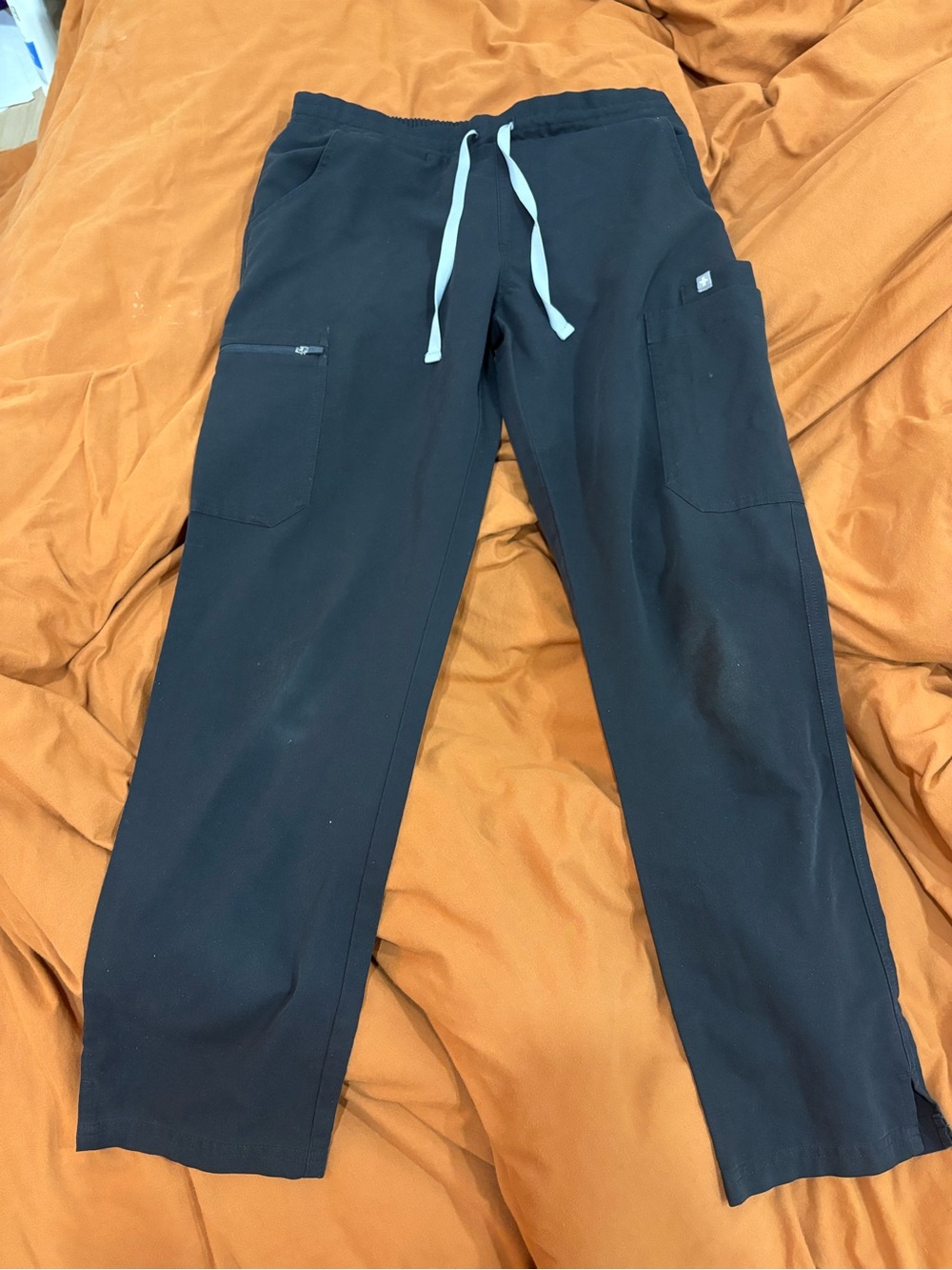 Figs Women's Black Straight Scrub Pants with Drawstring
